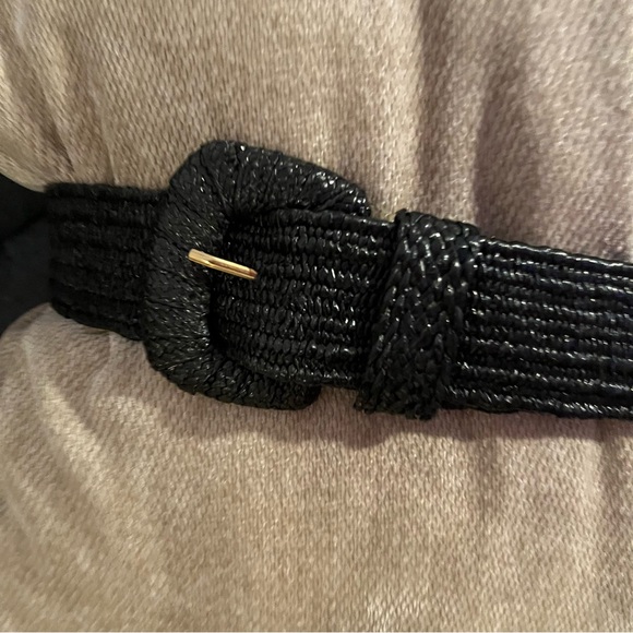 No Brand Accessories - Elegant Black Woven stretch wicker Belt size 1X